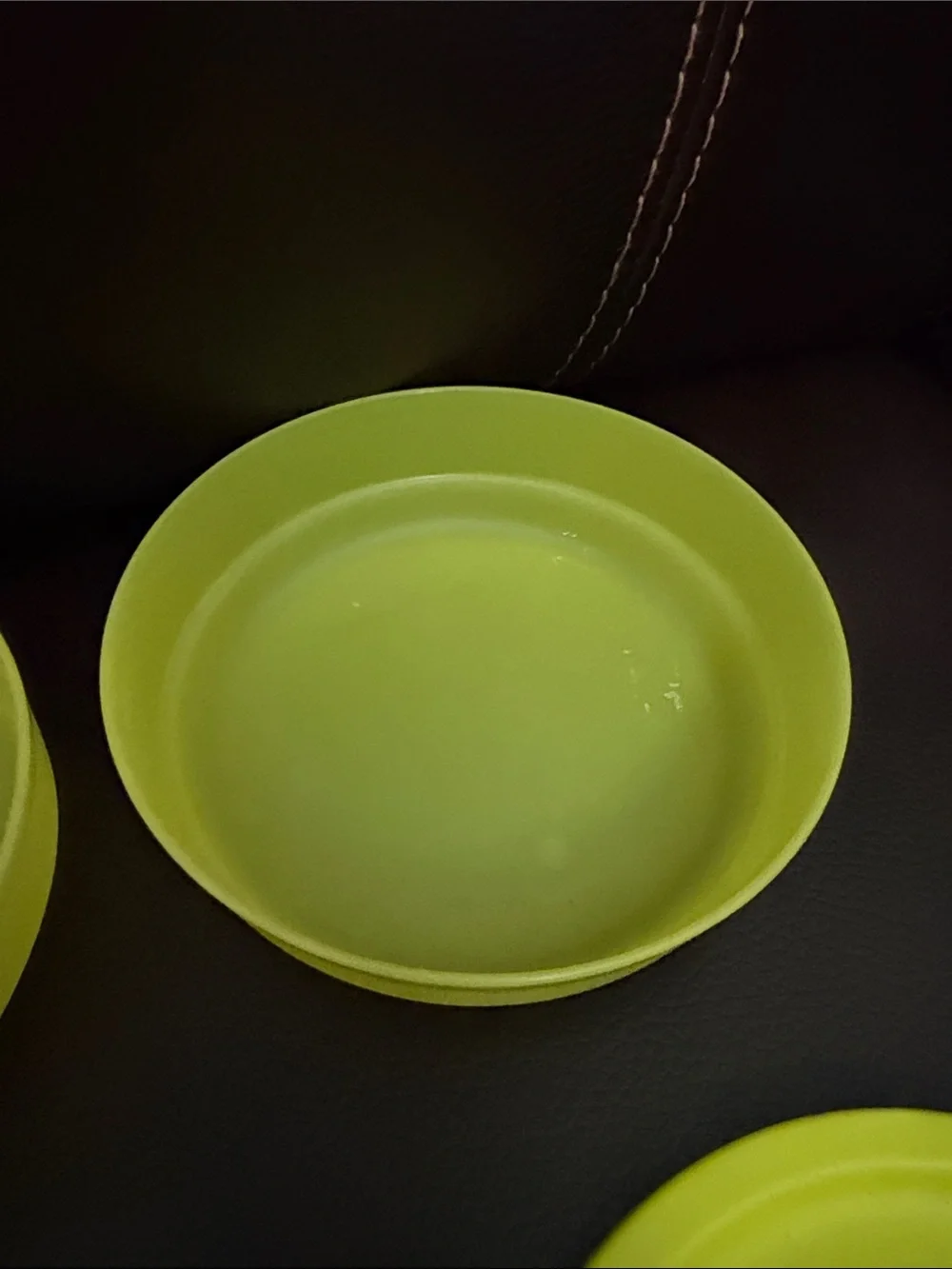 Tupperware Neon Yellow food containers 4 pcs